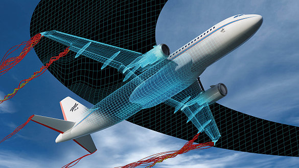 3D-Visualisation from an airplane